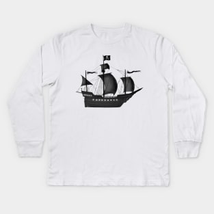 Pirate Ship Kids Long Sleeve T-Shirt